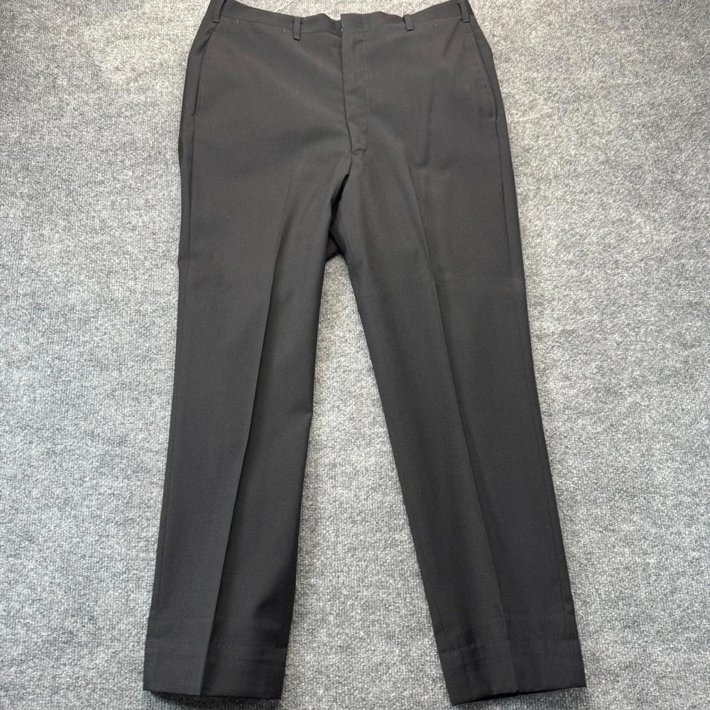 Vtg Academy Award Clothes Mens 40R Suit Black 2pc Tailored 31x27 Los Angeles